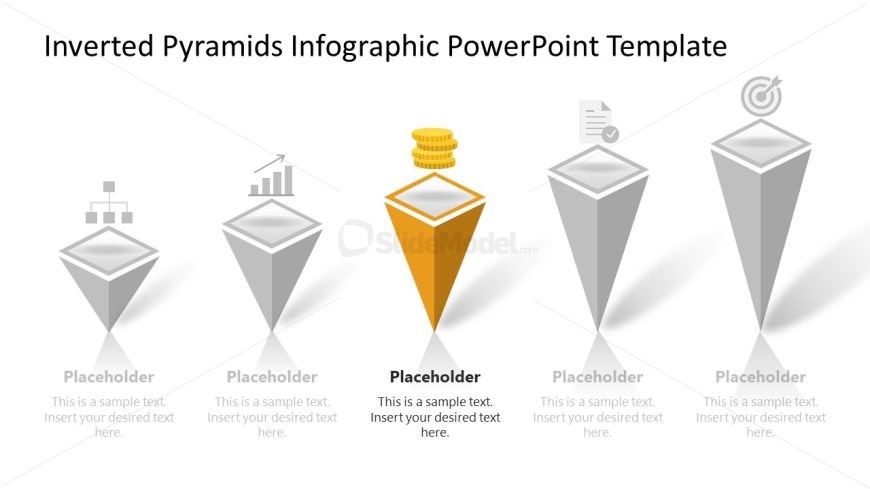 5-Step Inverted Pyramids PPT Slide