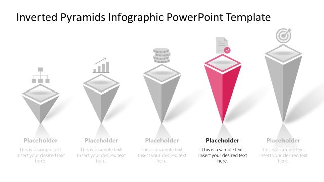 5-Step Inverted Pyramids PowerPoint Slide with Infographics