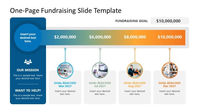 One-Page Fundraising Goals PowerPoint Template