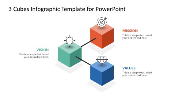 3 Cubes Infographic Template for PowerPoint