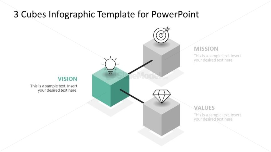 3 Cubes Infographic Slide PPT Template