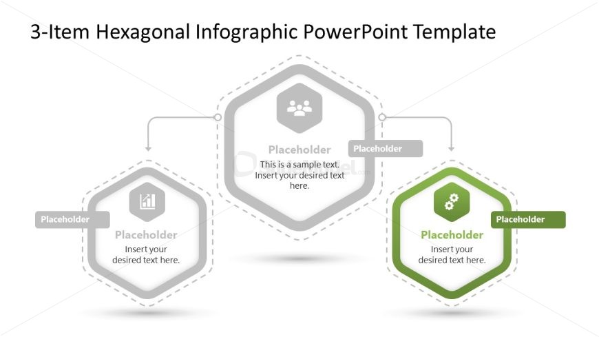 3-Item Hexagonal Infographic Template for Presentation