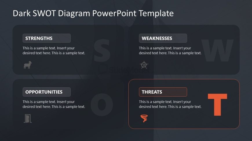 Threats Presentation Slide for SWOT Analysis Template