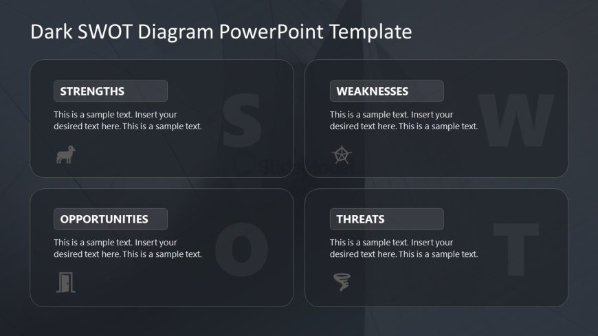 Dark SWOT Analysis PPT Presentation Template
