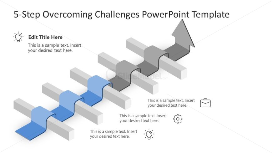 5-Step Overcoming Challenges Slide Template
