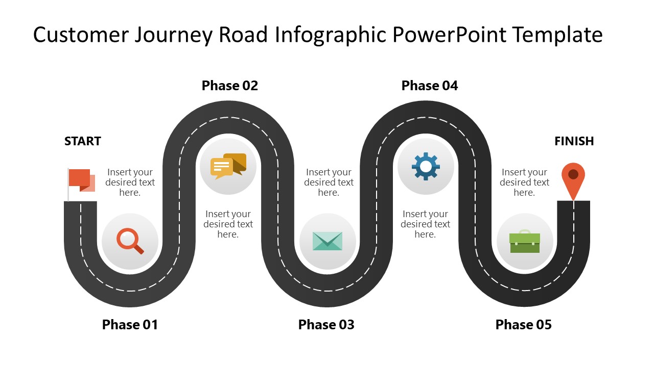 Customer Journey Road Infographic PowerPoint Slide 