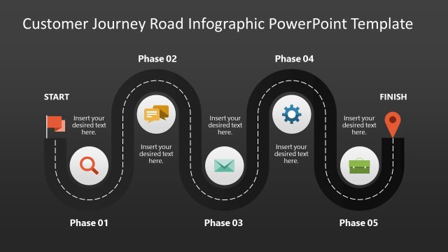 Editable Customer Journey Road Infographic PPT Template