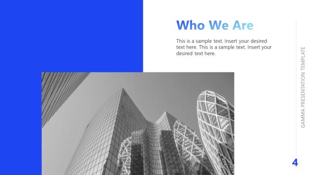 Who We Are Introduction Sldie – Gamma Business Presentation Template