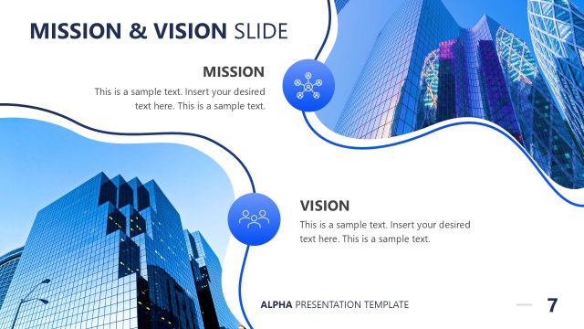 Alpha Presentation Template – Mission & Vision Slide
