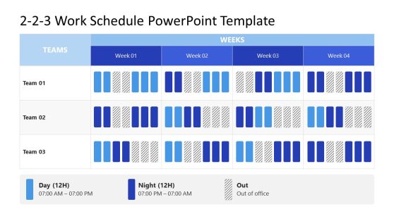 Editable 2-2-3 Work Schedule PPT Template
