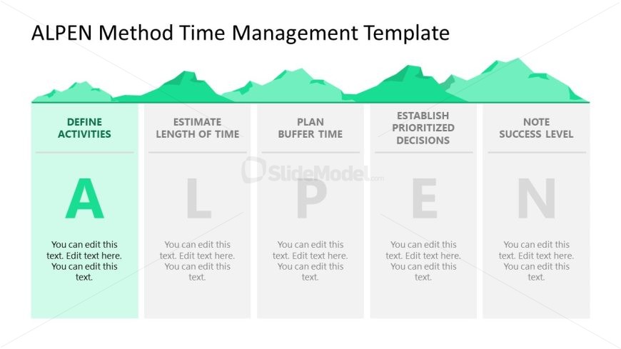 ALPEN Method Time Management PPT Slide