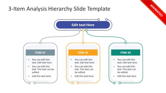 3-Item Analysis Hierarchy PowerPoint Template
