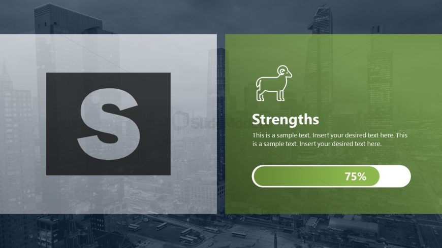 SWOT Analysis Presentation Template - Strengths Focus Slide