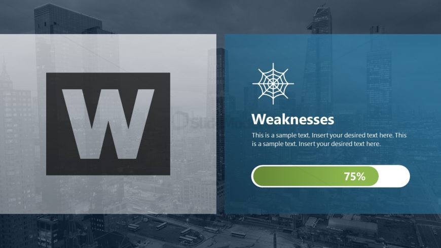 Weaknesses Slide Template for SWOT Analysis