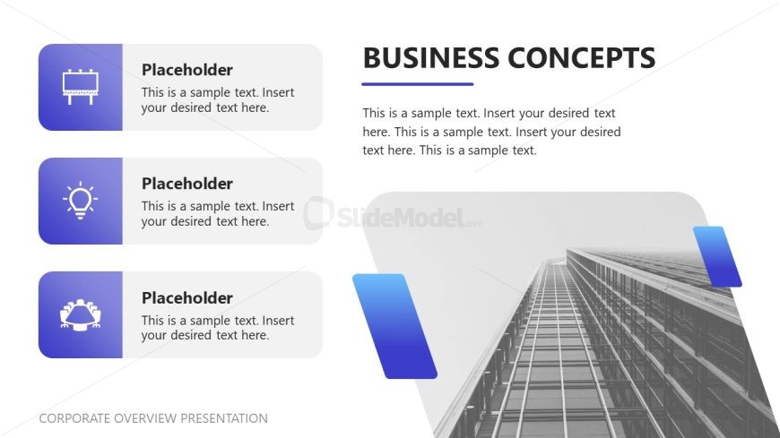 Blue Corporate Overview Template Slide