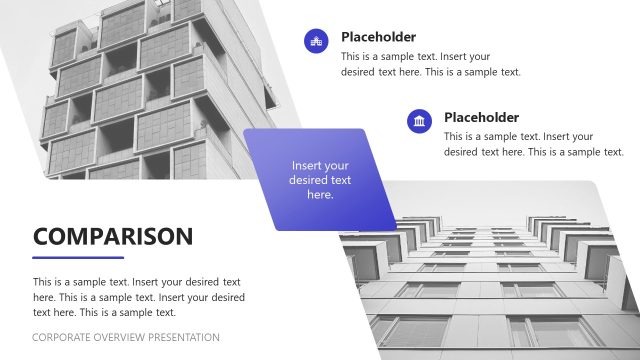 Comparison Slide – Blue Corporate Overview Presentation PPT Template