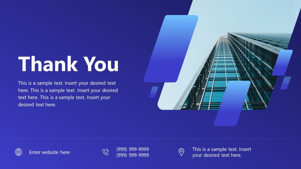 Thank You Slide - Blue Corporate Overview PPT Template - SlideModel