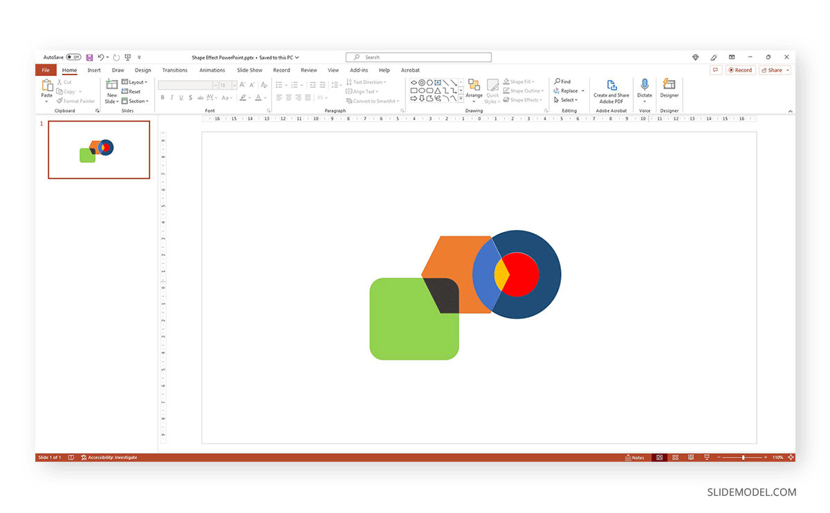 Fragment boolean with changed colors in PowerPoint