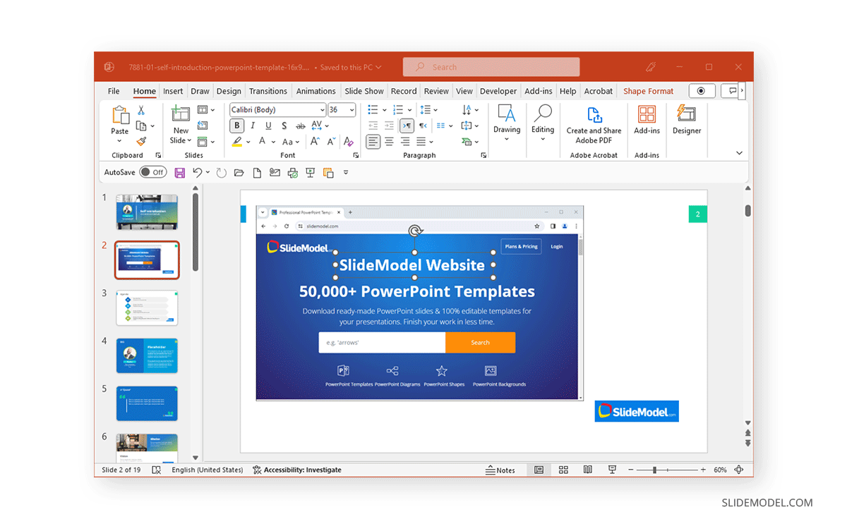 Added text box in PowerPoint screenshot