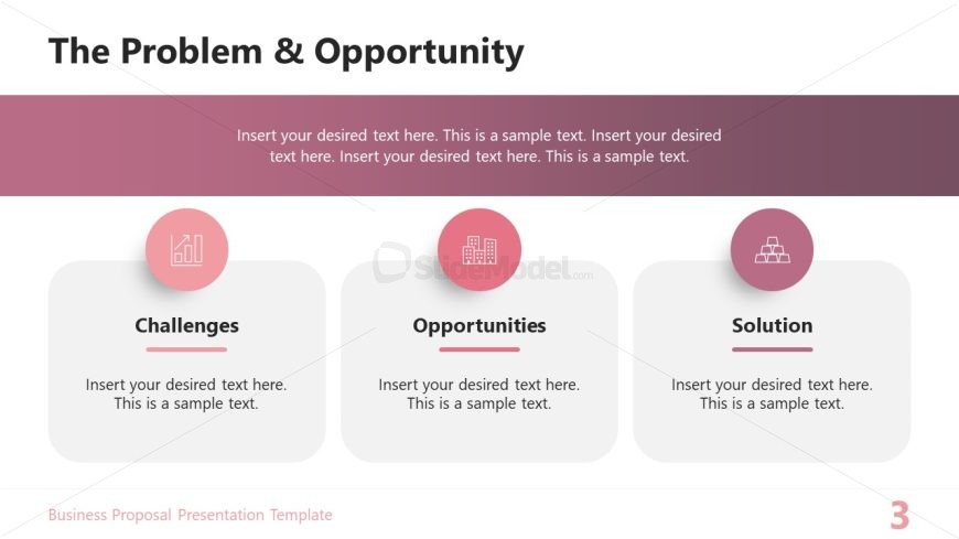 Three Blocks for Challenges Opportunities & Solutions Presentation