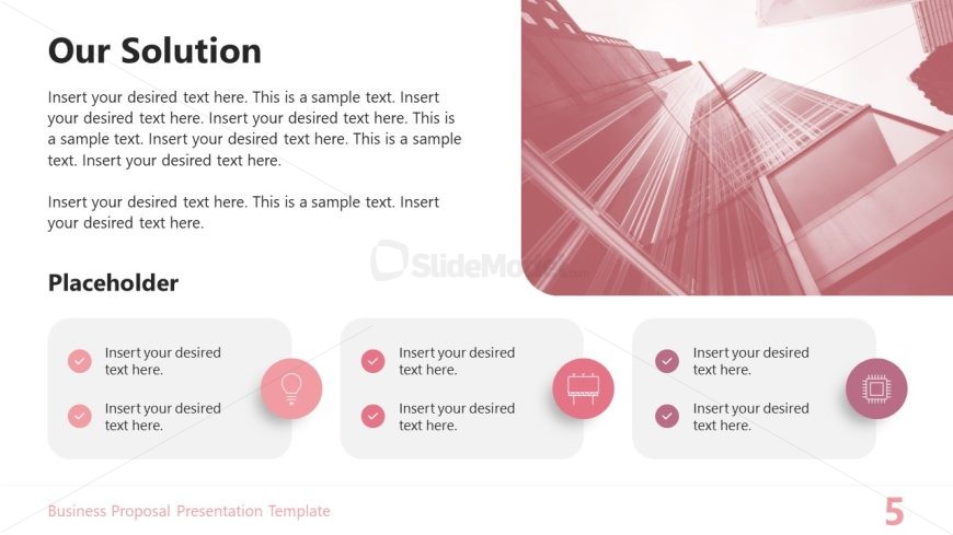 Business Proposal Template Slide with Icons