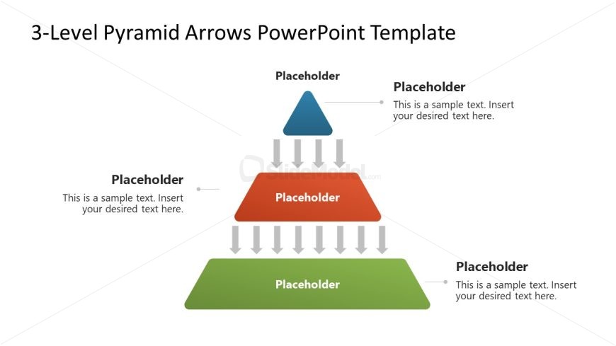 3-Level Pyramid Arrow Template for Presentation