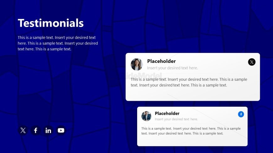 Editable 3-Item Testimonials Slide PPT Template
