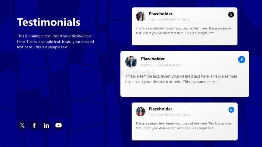 Customizable 3-Item Testimonials Slide PPT Template