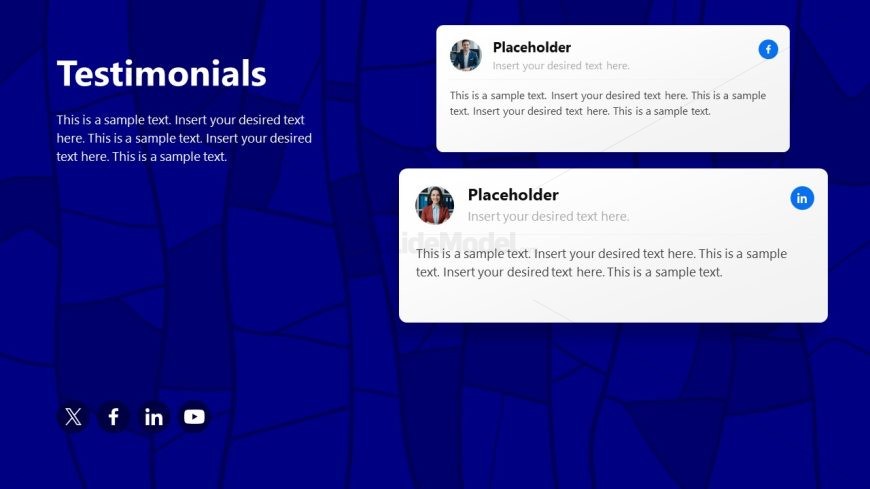 3-Item Testimonials Slide Template for Presentation