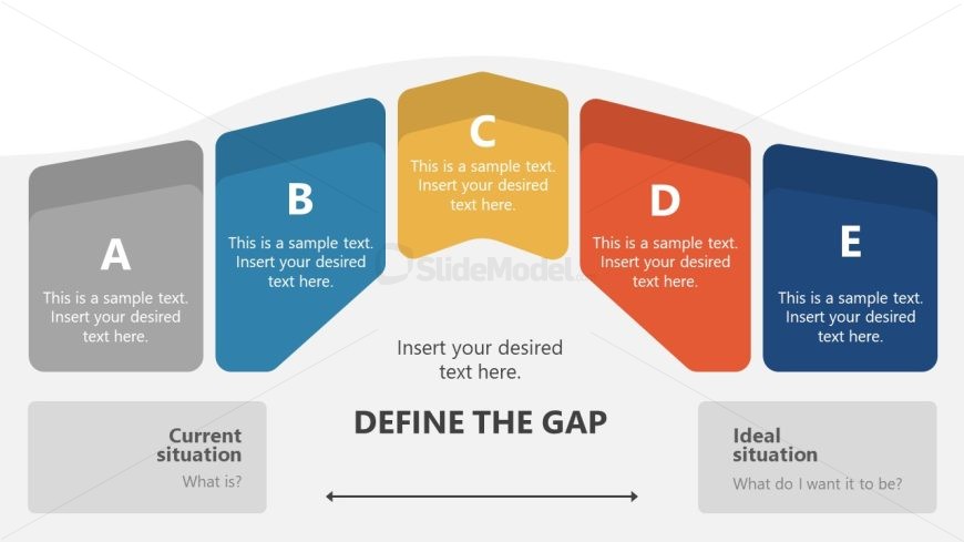 5-Item Bridge Concept Diagram PowerPoint Slide