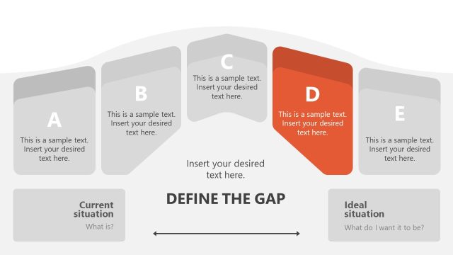 5-Item Bridge Concept Diagram PPT Slide