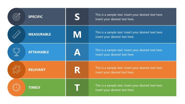 PPT SMART Goals Presentation Slide with Rows