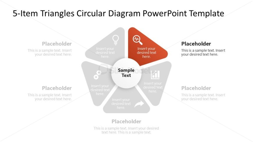 5-Item Triangles Template Slide
