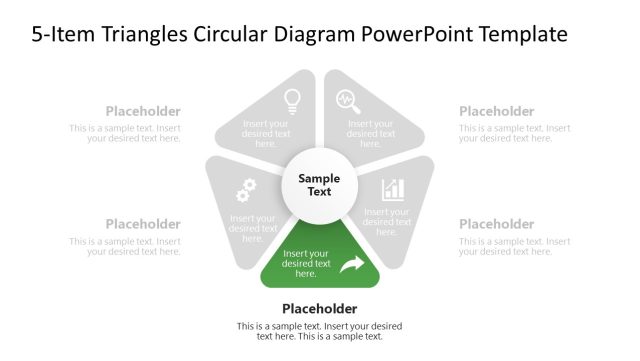 Stage 3 Presentation Slide - 5-Item Triangles Template - SlideModel