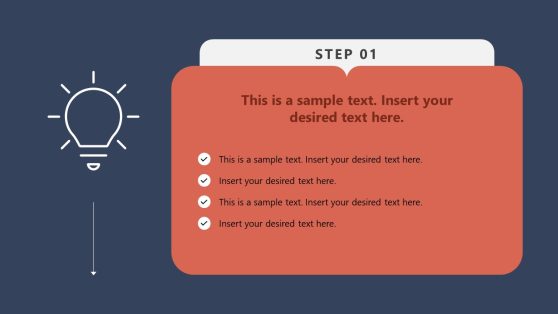 5-Item Vertical Step-by-Step Cards PowerPoint Template