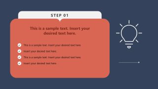 5-Item Horizontal Step-by-Step Cards PPT Slide 