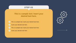 5-Item Horizontal Step-by-Step Cards Template for Presentation