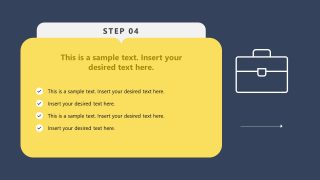 5-Item Horizontal Step-by-Step Cards Template Slide 