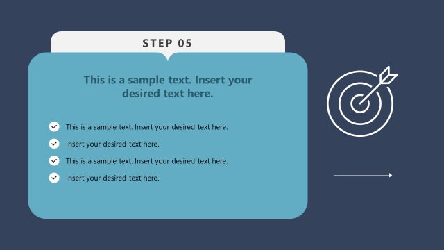 5-Item Horizontal Step-by-Step Cards PPT Slide Template