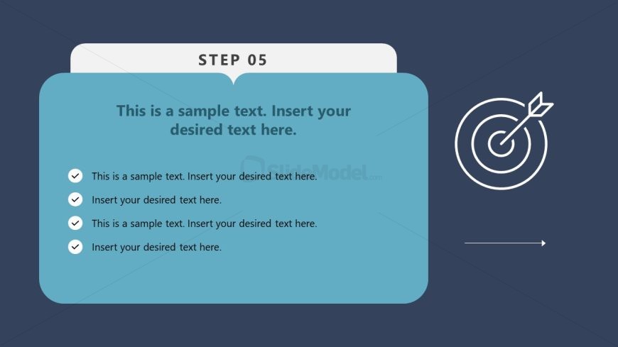 Editable 5-Item Horizontal Step-by-Step Cards