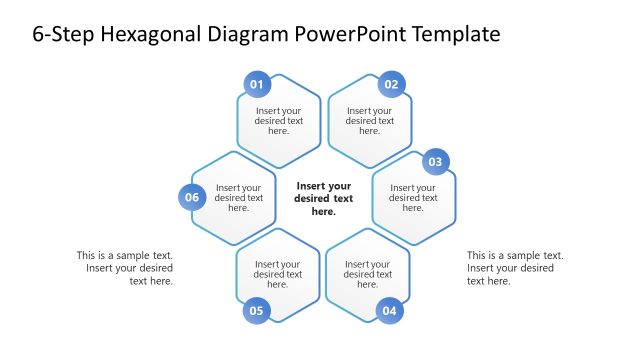 6-Step Hexagonal Diagram PowerPoint Template