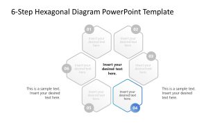 6-Step Hexagonal Diagram with Color Focus 