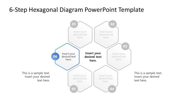 6-Step Hexagonal Diagram Presentation Template