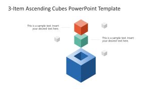 3-Item Ascending Cubes PPT Slide Template