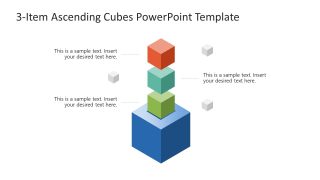 3-Item Ascending Cubes Template for PowerPoint 
