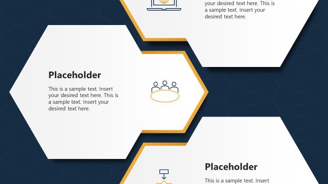 Editable Multi-step Vertical Infographic Hexagon Diagram