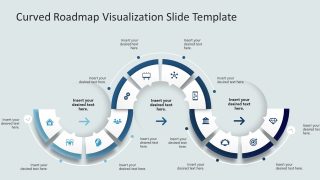 Curved Roadmap Slide Presentation Template 
