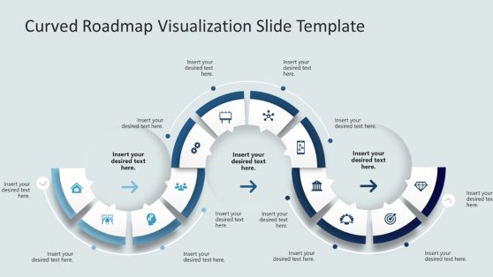 Curved Roadmap Slide Presentation Template 