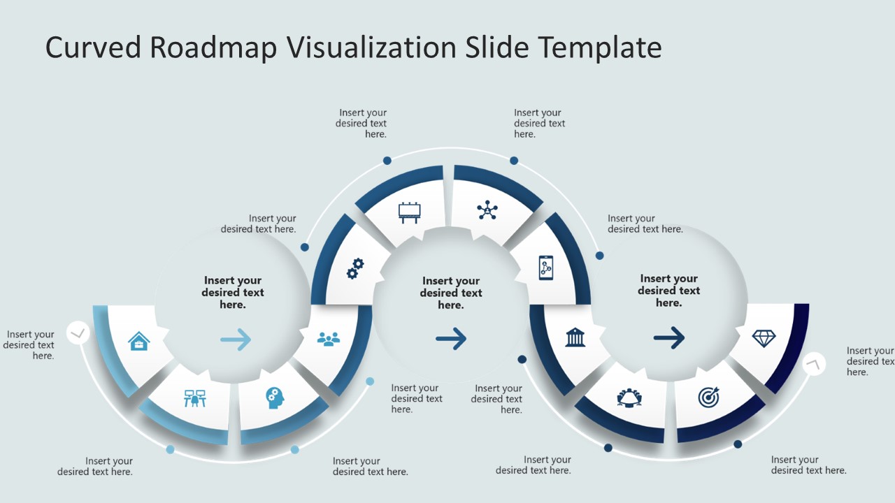 Curved Roadmap Slide Presentation Template 
