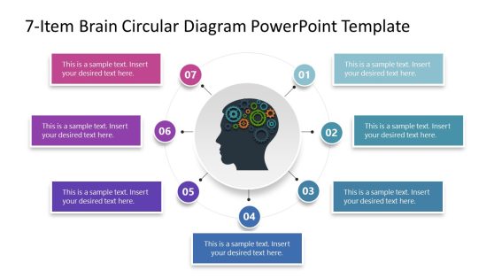 7-Item Brain Circular Diagram PowerPoint Template